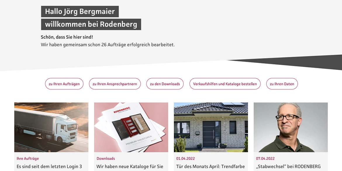 Vorschaubild des Kunden Rodenberg, welches einen Ausschnitt ihrer Website zeigt
